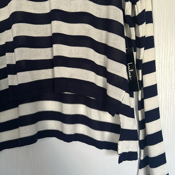 Lulu’s Isadora Navy Blue and White Striped Oversized Sweater NWT - Picture 11 of 12